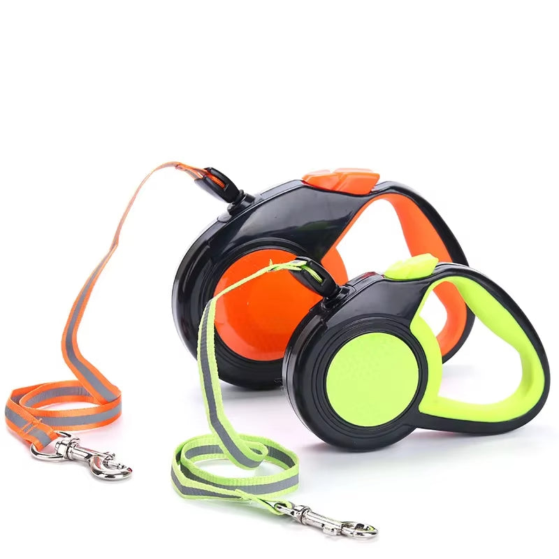 3M/5M/8Mretractable Dog Leash Nylon Extending Walking Reflective Leads Running Lead for Small Large Dogs with Dog Dispenser